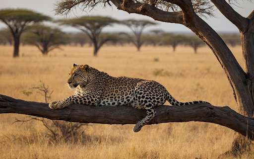 Leopard on a tree branch  from Chrome web store to be run with OffiDocs Chromium online