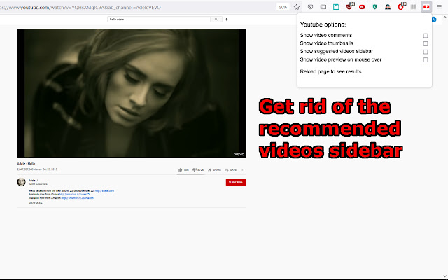 Less Addictive Youtube  from Chrome web store to be run with OffiDocs Chromium online