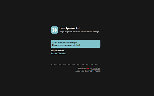 Less Speaker.txt  from Chrome web store to be run with OffiDocs Chromium online