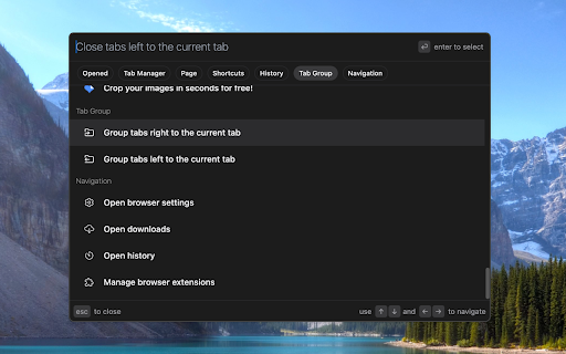 letmefix browser Tab manager, Search bookmarks, Search history  from Chrome web store to be run with OffiDocs Chromium online