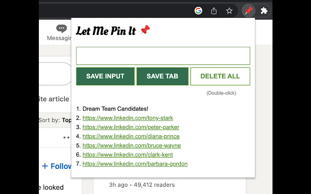 Let Me Pin It!  from Chrome web store to be run with OffiDocs Chromium online