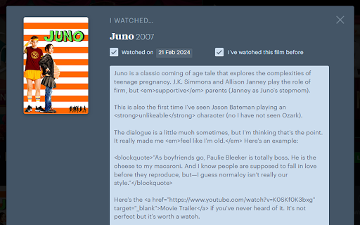 Letterboxd Editor Enhancer  from Chrome web store to be run with OffiDocs Chromium online