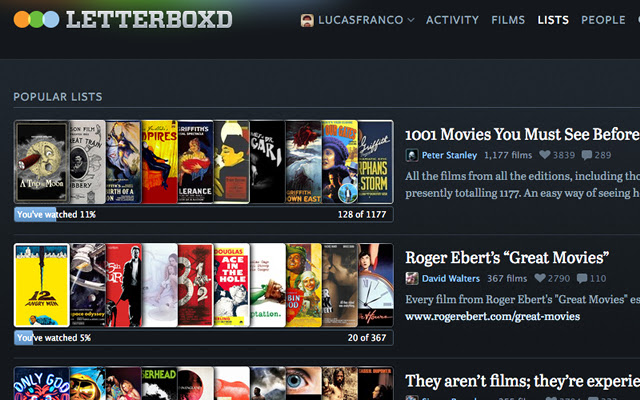 Letterboxd Lists Progress  from Chrome web store to be run with OffiDocs Chromium online