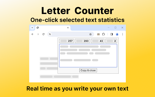 Letter Counter  from Chrome web store to be run with OffiDocs Chromium online