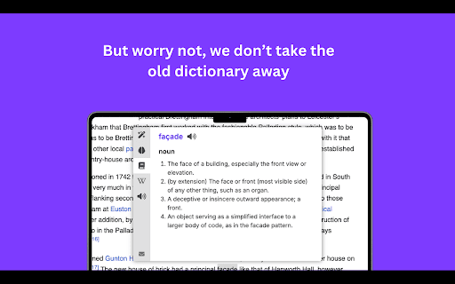 Lexiora AI powered dictionary  from Chrome web store to be run with OffiDocs Chromium online