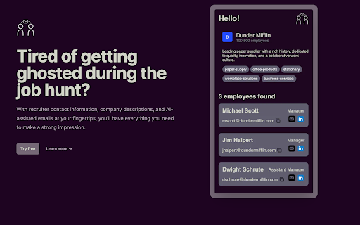 Lexlink Recruiter Finder  from Chrome web store to be run with OffiDocs Chromium online