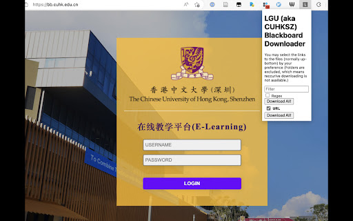 LGU Blackboard downloader  from Chrome web store to be run with OffiDocs Chromium online