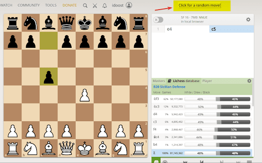 Lichess Random Move  from Chrome web store to be run with OffiDocs Chromium online