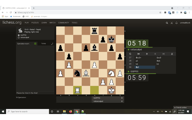 Lichess Unrated  from Chrome web store to be run with OffiDocs Chromium online
