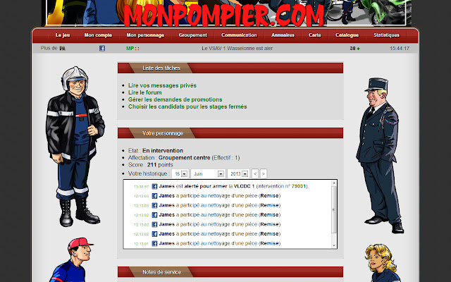 Lien vers monpompier.com da Chrome Web Store para ser executado com OffiDocs Chromium online