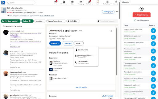 Li Exporter  from Chrome web store to be run with OffiDocs Chromium online