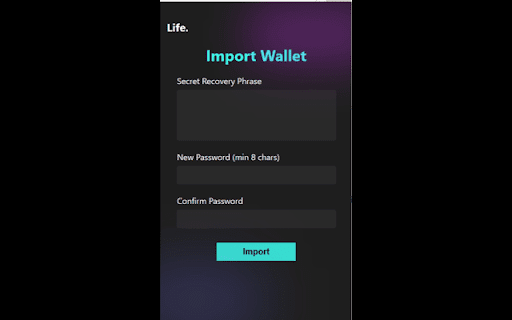 LIFE Crypto  from Chrome web store to be run with OffiDocs Chromium online