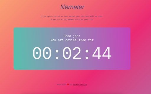 Lifemeter  from Chrome web store to be run with OffiDocs Chromium online