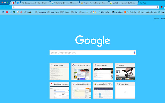 Light Blue Material  from Chrome web store to be run with OffiDocs Chromium online