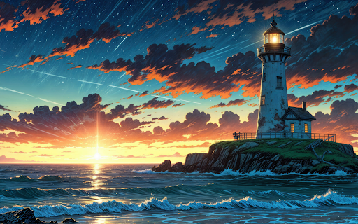Lighthouse Under a Vibrant Sunset  from Chrome web store to be run with OffiDocs Chromium online