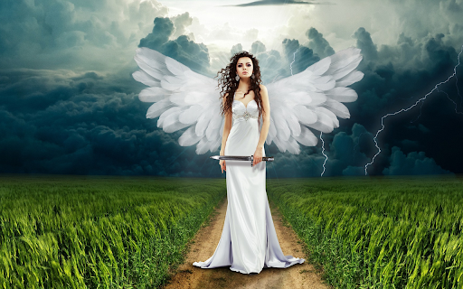 Lightning and angels  from Chrome web store to be run with OffiDocs Chromium online