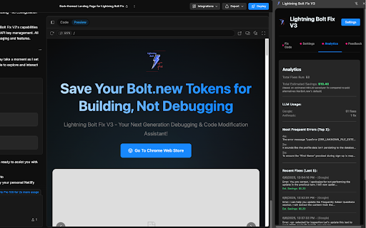 Lightning Bolt Fix V3  from Chrome web store to be run with OffiDocs Chromium online