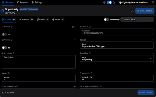 Lightning Lens for Salesforce  from Chrome web store to be run with OffiDocs Chromium online