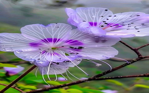 Light purple transparent floral wallpaper  from Chrome web store to be run with OffiDocs Chromium online
