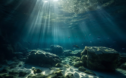 Light shines through the sea surface to a coral reef full of life  from Chrome web store to be run with OffiDocs Chromium online