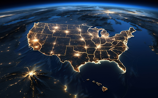 Lights of the USA from Space  from Chrome web store to be run with OffiDocs Chromium online