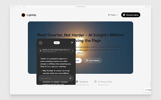 LightUp AI Powered Web Annotations. summary, translate, and more  from Chrome web store to be run with OffiDocs Chromium online