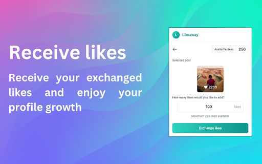 Likeaway | Free Instagram Likes  from Chrome web store to be run with OffiDocs Chromium online