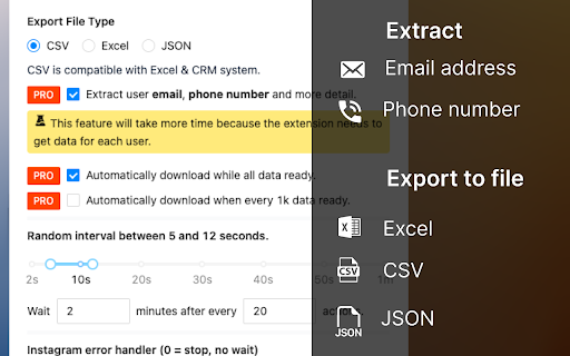 LikeFox Export IG Likes (Email)  from Chrome web store to be run with OffiDocs Chromium online