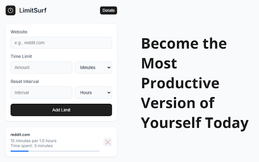LimitSurf  from Chrome web store to be run with OffiDocs Chromium online