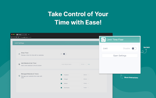 Limit time on websites chrome  from Chrome web store to be run with OffiDocs Chromium online
