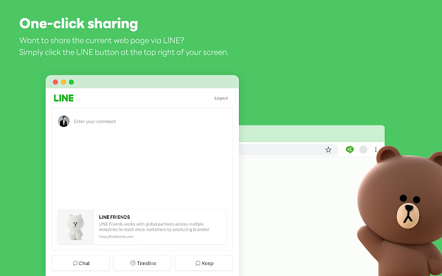 LINE Share  from Chrome web store to be run with OffiDocs Chromium online