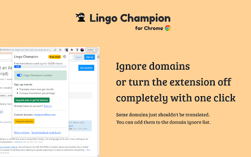 Lingo Champion  from Chrome web store to be run with OffiDocs Chromium online