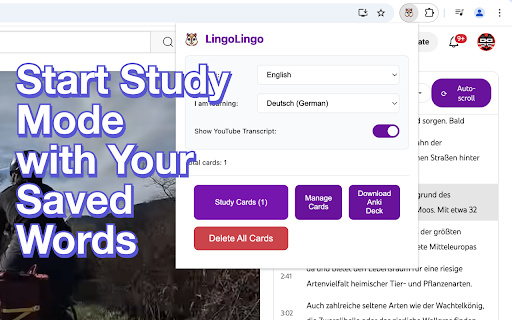 LingoLingo AI Language Learning  from Chrome web store to be run with OffiDocs Chromium online