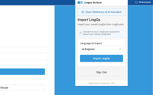 Lingua Verbum Extension  from Chrome web store to be run with OffiDocs Chromium online