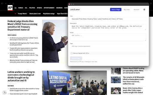 Link2Letter  from Chrome web store to be run with OffiDocs Chromium online