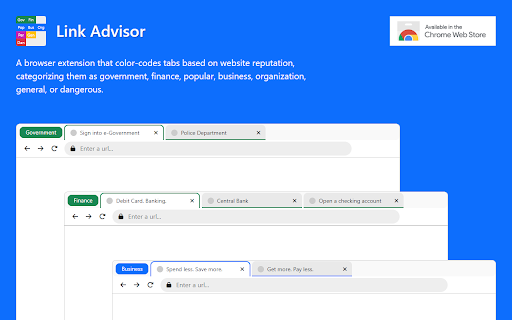 Link Advisor  from Chrome web store to be run with OffiDocs Chromium online