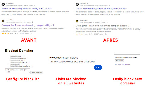 Link Blocker  from Chrome web store to be run with OffiDocs Chromium online