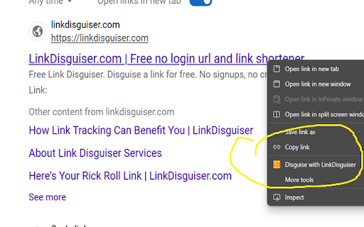 LinkDisguiser  from Chrome web store to be run with OffiDocs Chromium online