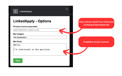 LinkedApply  from Chrome web store to be run with OffiDocs Chromium online