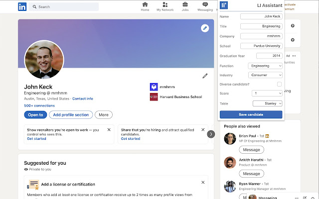 LinkedIn Assistant  from Chrome web store to be run with OffiDocs Chromium online