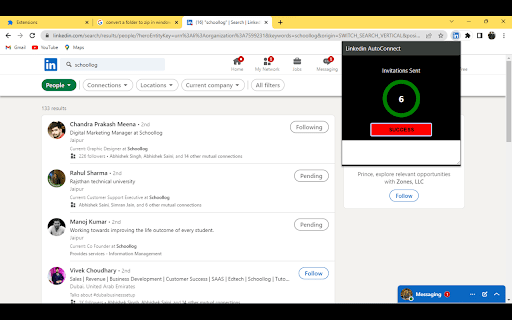 Linkedin Auto Request  from Chrome web store to be run with OffiDocs Chromium online