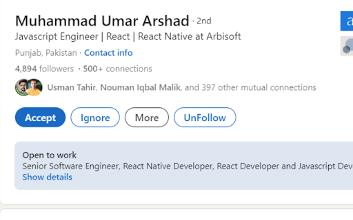 Linked In Auto Un Follow  from Chrome web store to be run with OffiDocs Chromium online
