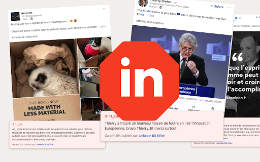 LinkedIn Bullshit Blocker  from Chrome web store to be run with OffiDocs Chromium online