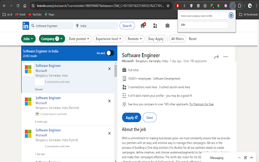 LinkedIn Company Filter  from Chrome web store to be run with OffiDocs Chromium online