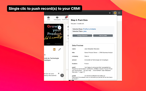 LinkedIn data to Notion  from Chrome web store to be run with OffiDocs Chromium online