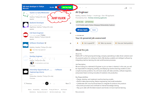 LinkedIn Easy Apply Filter  from Chrome web store to be run with OffiDocs Chromium online