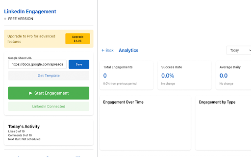 LinkedIn Engagement Assistant  from Chrome web store to be run with OffiDocs Chromium online