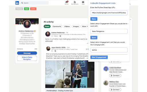 LinkedIn Engagement Lists by Allbound.Agency  from Chrome web store to be run with OffiDocs Chromium online
