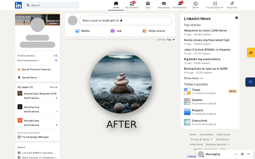 LinkedIn Feed Hider  from Chrome web store to be run with OffiDocs Chromium online