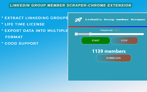 Linkedin Group Members Extractor  from Chrome web store to be run with OffiDocs Chromium online